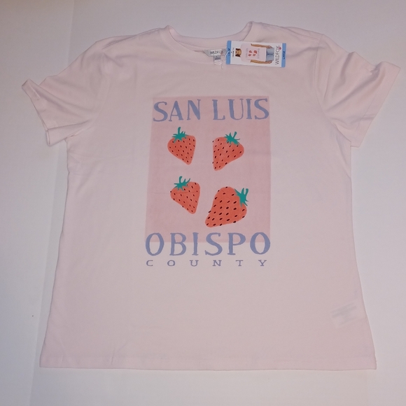 🍓Wildfox San Luis Obispo Strawberry Tee 100% Cotton - Picture 3 of 6